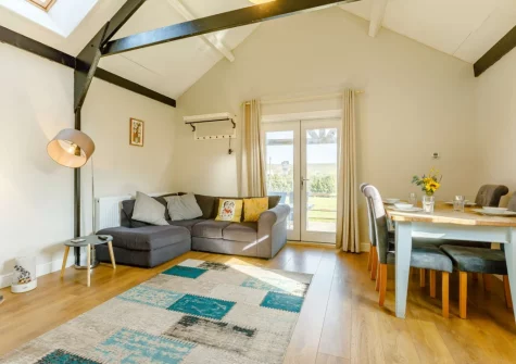 The living & dining area at Barley Mow Cottage, North Nethercleave Farm, Umberleigh