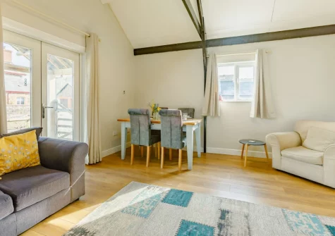 The living & dining area at Barley Mow Cottage, North Nethercleave Farm, Umberleigh