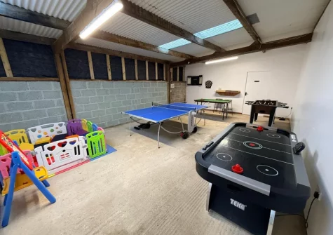 The shared games room at North Nethercleave Farm, Umberleigh