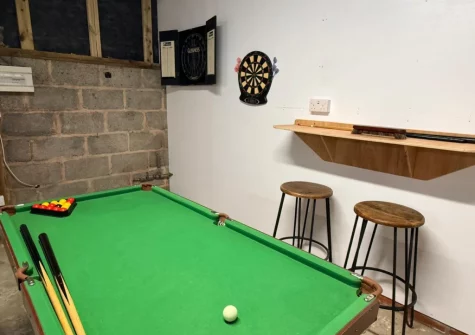 The shared games room at North Nethercleave Farm, Umberleigh