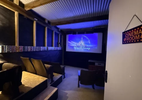 The fantastic on-site cinema room at North Nethercleave Farm, Umberleigh