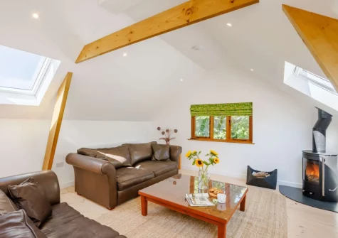 The living area at Barn at East Hele, Kings Nympton