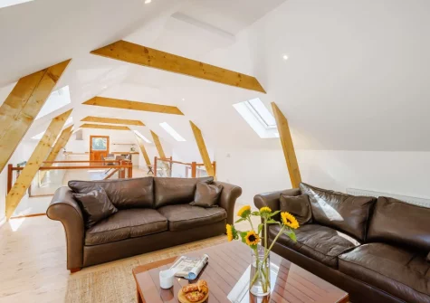 The living area at Barn at East Hele, Kings Nympton