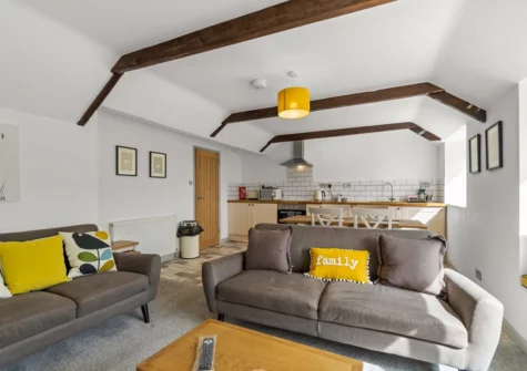 The living area at Barn Cottage, Arrowan Common Farm, Ponsongath
