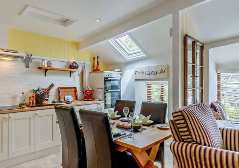 The kitchen & dining area at Barn Cottage, Brixham