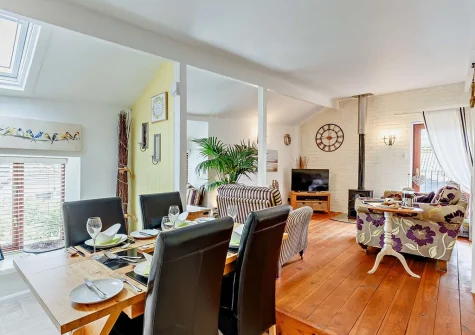 The dining area at Barn Cottage, Brixham