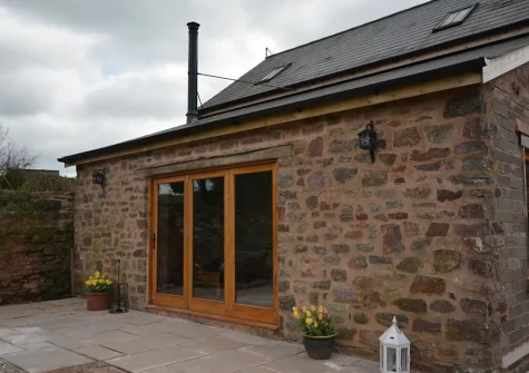 The patio at Barn View Hill Farm, Uplowman