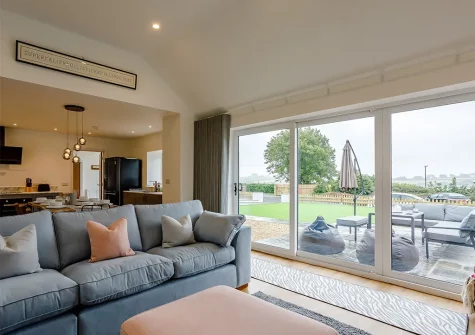 The living room at Barns Farm, Langtree