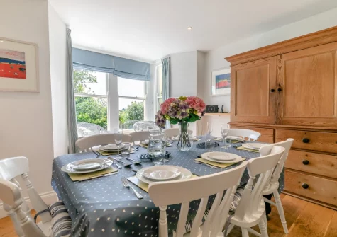 The dining area at Bars House, Trebetherick