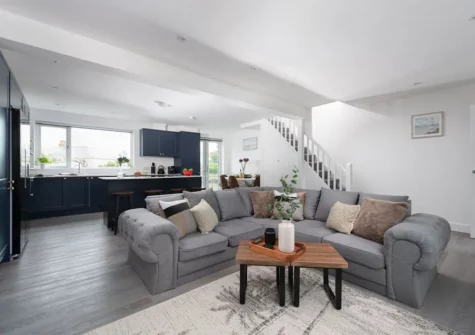 The living area at Bassett Cove, St Ives