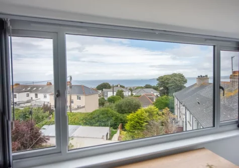 The view from bedroom #1 at Bassett Cove, St Ives