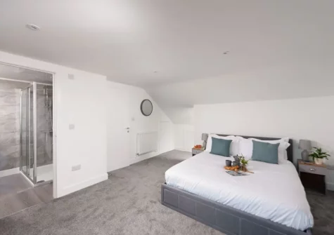 Bedroom #1 & en-suite at Bassett Cove, St Ives