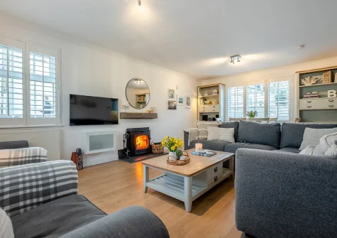 The living area at Baxters Cottage, Padstow