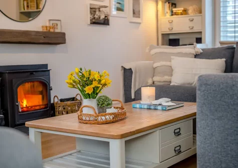 The living area at Baxters Cottage, Padstow