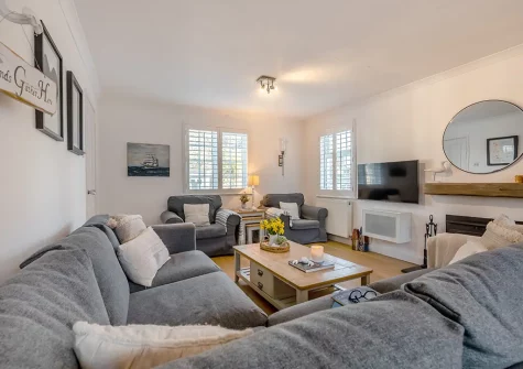 The living area at Baxters Cottage, Padstow