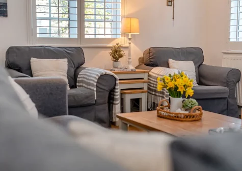 The living area at Baxters Cottage, Padstow