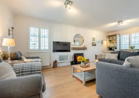 The living area at Baxters Cottage, Padstow