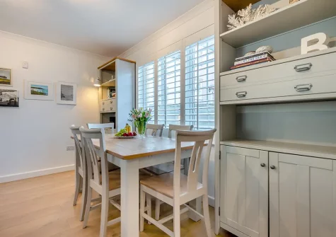 The dining area at Baxters Cottage, Padstow