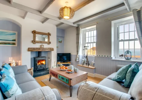 The living area at Bay Cottage, Gorran Haven