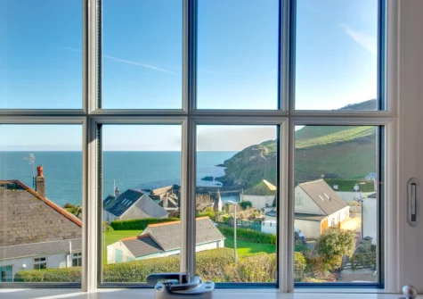 The view from the living area at Bay Cottage, Gorran Haven