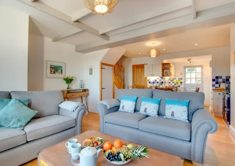 The living area at Bay Cottage, Gorran Haven