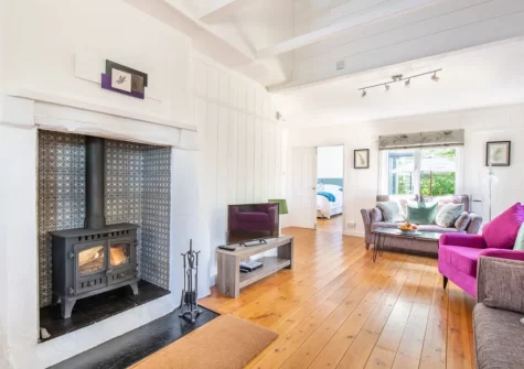 The living area at Bay Tree, Crackington Haven