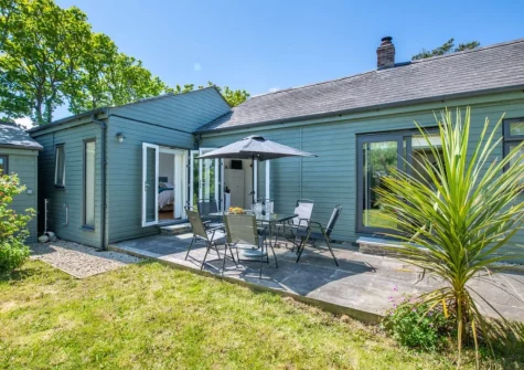 The patio, alfresco dining area & enclosed garden at Bay Tree, Crackington Haven