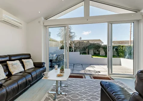 The living area at Bay View, Brixham Holiday Park, Brixham