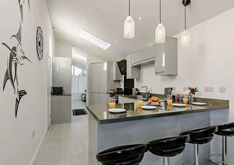 The kitchen at Bay View, Brixham Holiday Park, Brixham