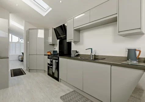 The kitchen at Bay View, Brixham Holiday Park, Brixham