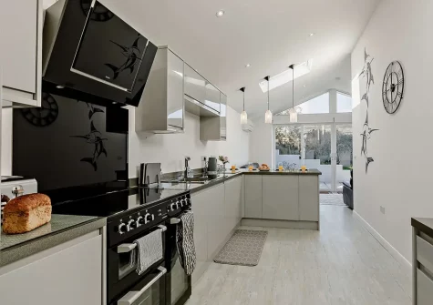 The kitchen at Bay View, Brixham Holiday Park, Brixham