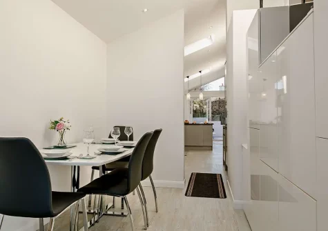 The dining area at Bay View, Brixham Holiday Park, Brixham