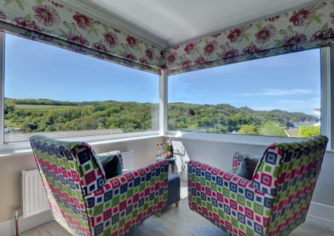 The living area at Bay View Bungalow, Combe Martin