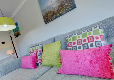 The living area at Bay View Bungalow, Combe Martin