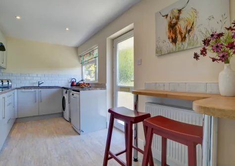 The kitchen at Bay View Bungalow, Combe Martin