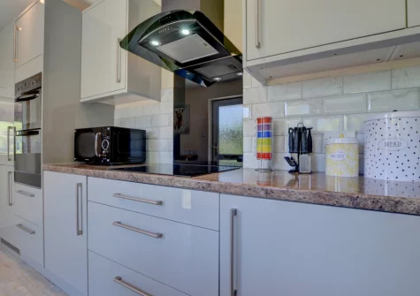 The kitchen at Bay View Bungalow, Combe Martin