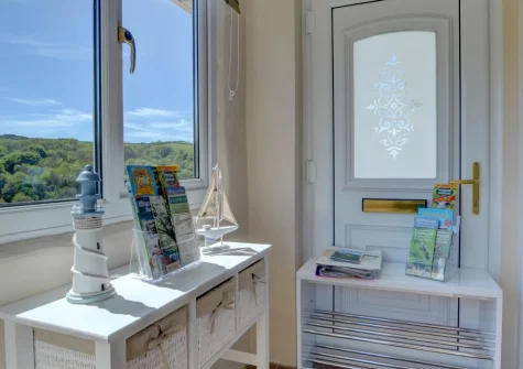 The entrance porch at Bay View Bungalow, Combe Martin