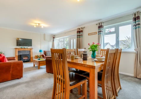 The living & dining area at Bays Reach, Tregolds
