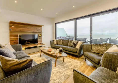 The living area at Baywatch, Westward Ho!