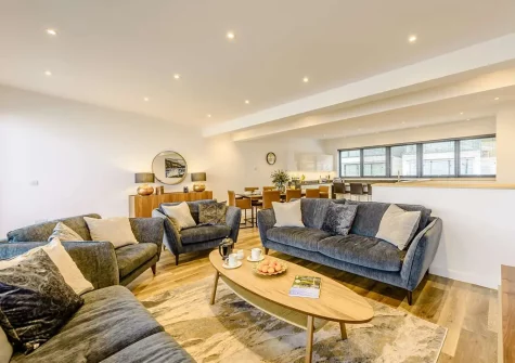 The living area at Baywatch, Westward Ho!