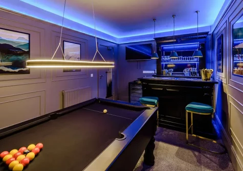 The games room & cocktail bar at Baywatch, Westward Ho!