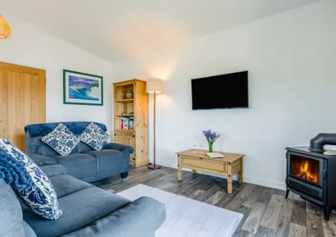 The living area at Beach Combers, Widemouth Bay