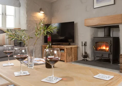 The living area at Beach Cottage, St Agnes