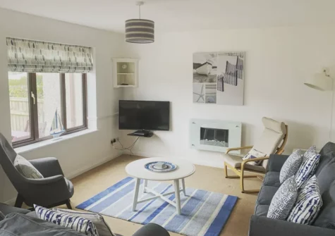 The living area at Beach Retreat, Pennasville, Holywell