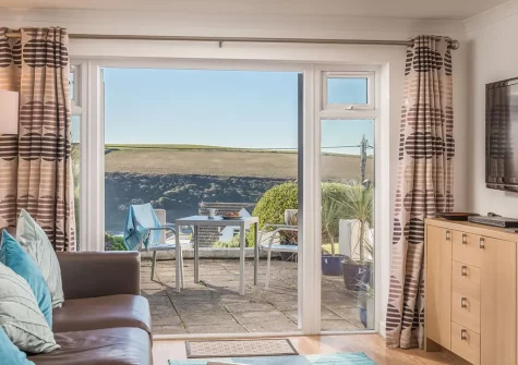 The living area at Beach View, Mawgan Porth