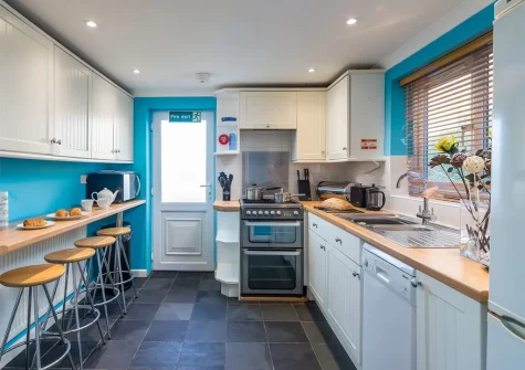 The kitchen at Beach View, Mawgan Porth