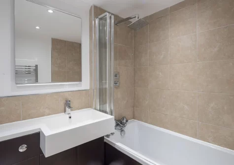 The bathroom at Beach View, Mawgan Porth