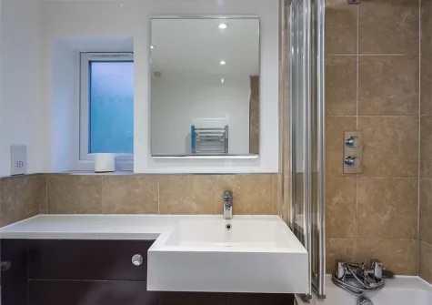 The bathroom at Beach View, Mawgan Porth
