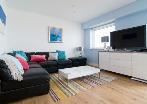 The stylish living area @ Beach View, Ocean 1, Newquay