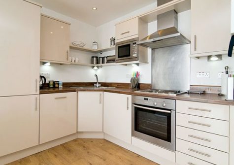 The kitchen @ Beach View, Ocean 1, Newquay
